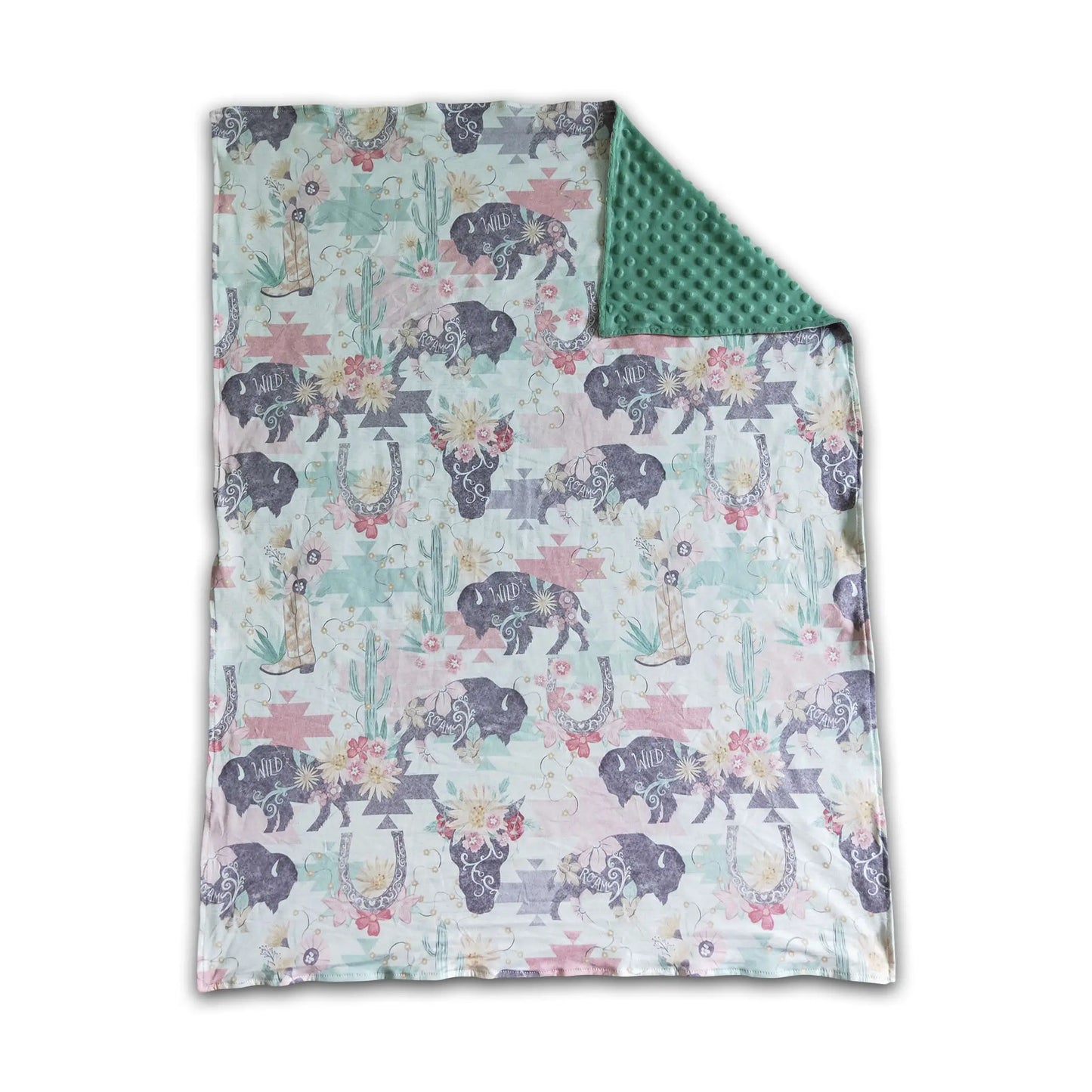 Wild Buffalo Cactus Baby Blanket
