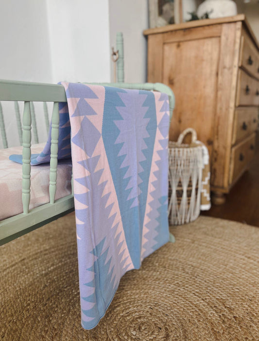 Western Grande Baby Blanket - Purple, Pink, Blue
