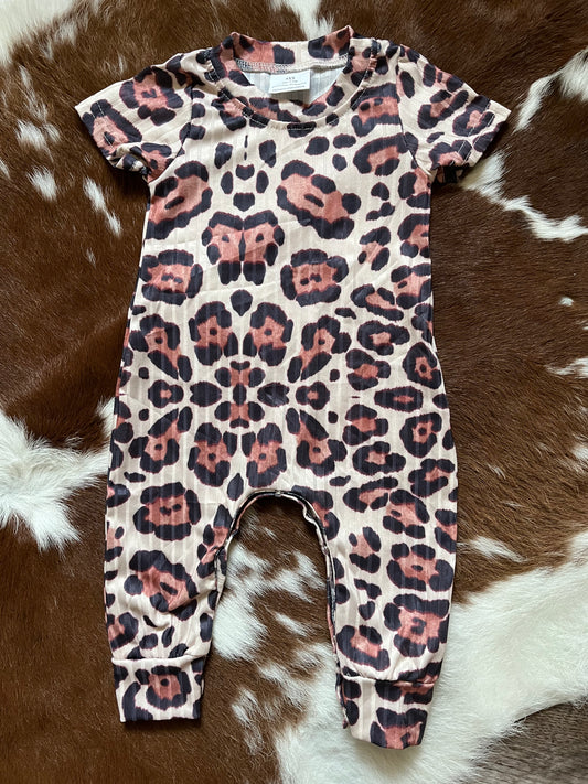 Ribbed Leopard Romper