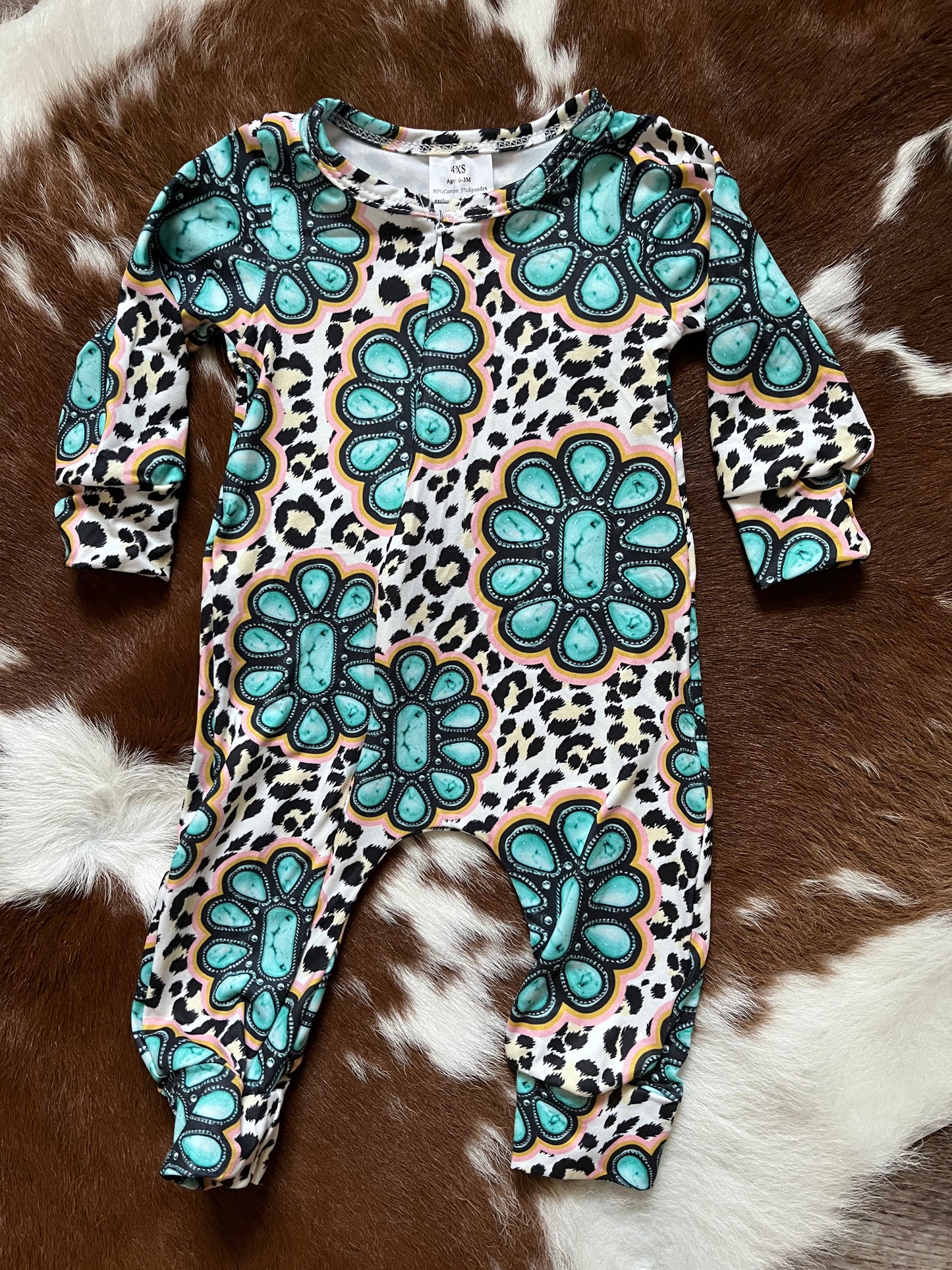 Turquoise Leopard Onesie