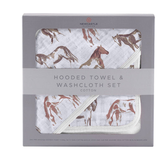 Wild Horses Hooded Towel Set
