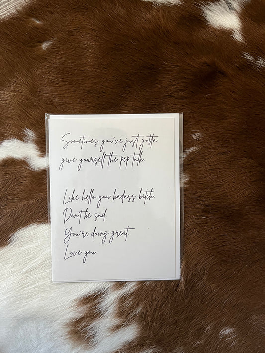 Pep Talk Greeting Card