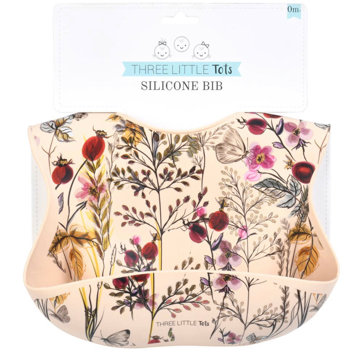 Flower Print Silicone Bib