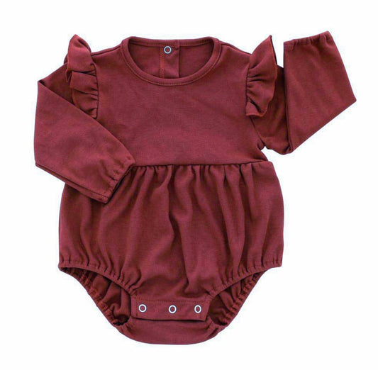 Merlot Ruffle Romper