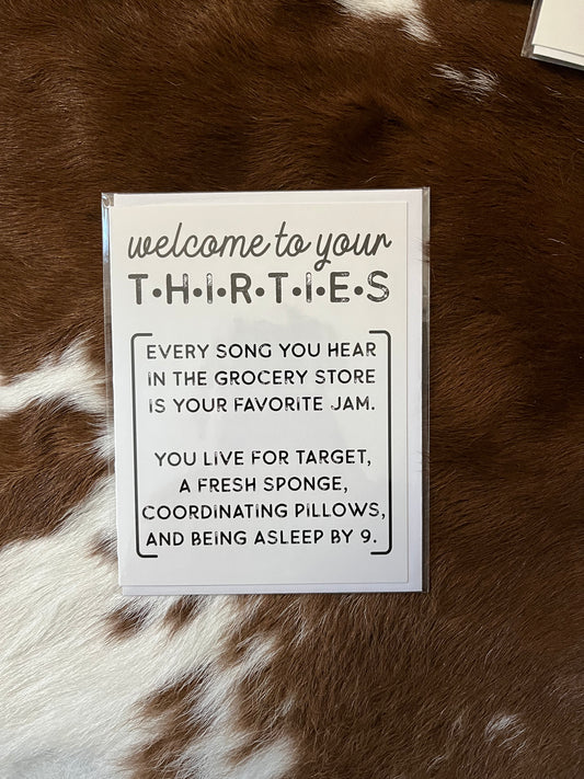 Welcome to Your 30s Greeting Card