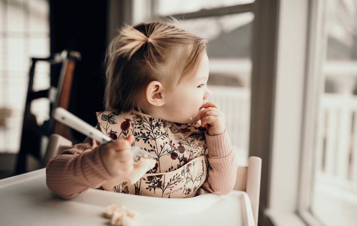 Flower Print Silicone Bib