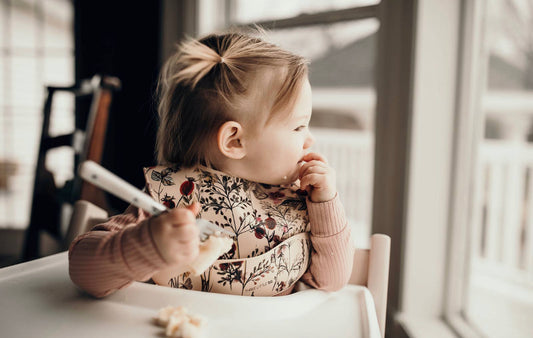 Flower Print Silicone Bib