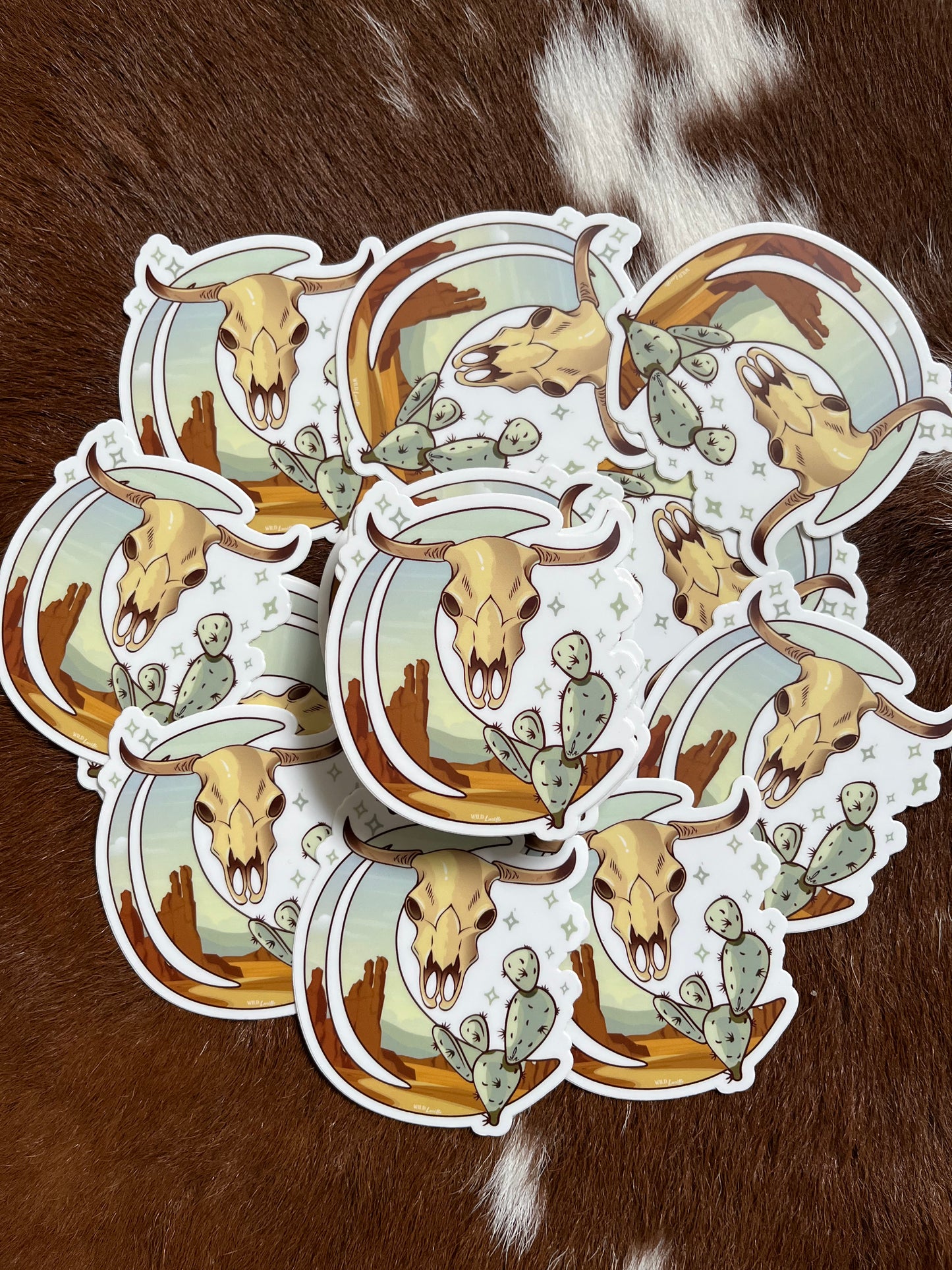 Desert Moon Skull Sticker