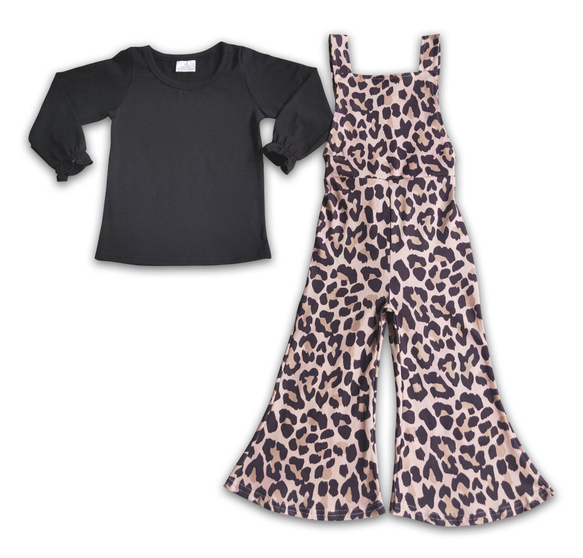 Leopard Print Overall Set
