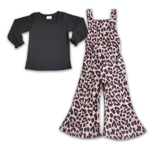 Leopard Print Overall Set