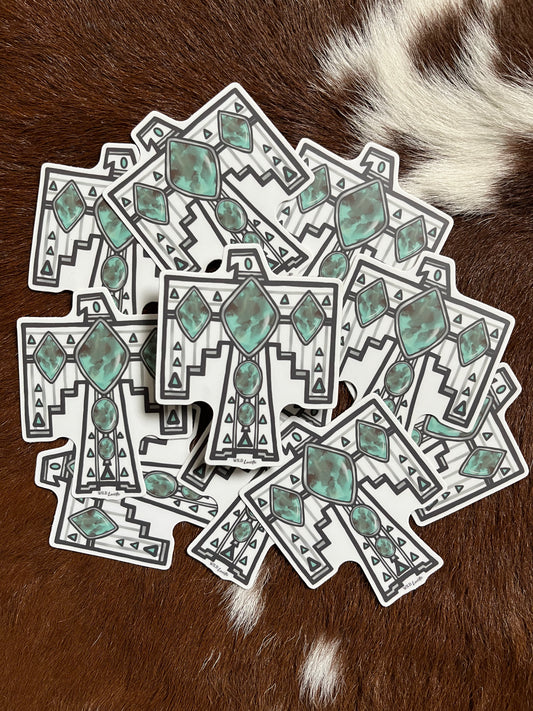Turquoise Thunderbird Sticker